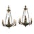 French Empire Style Green Patinated Bronze Chandeliers - Set of 2 For Sale