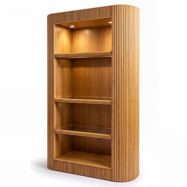 1970s Italian Modern Pencil Bamboo Bookshelf / Display Cabinet For Sale - Image 4 of 7
