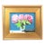 Pink Bouquet of Flowers Oil Painting Including the Antiqued Gold Wood Frame For Sale