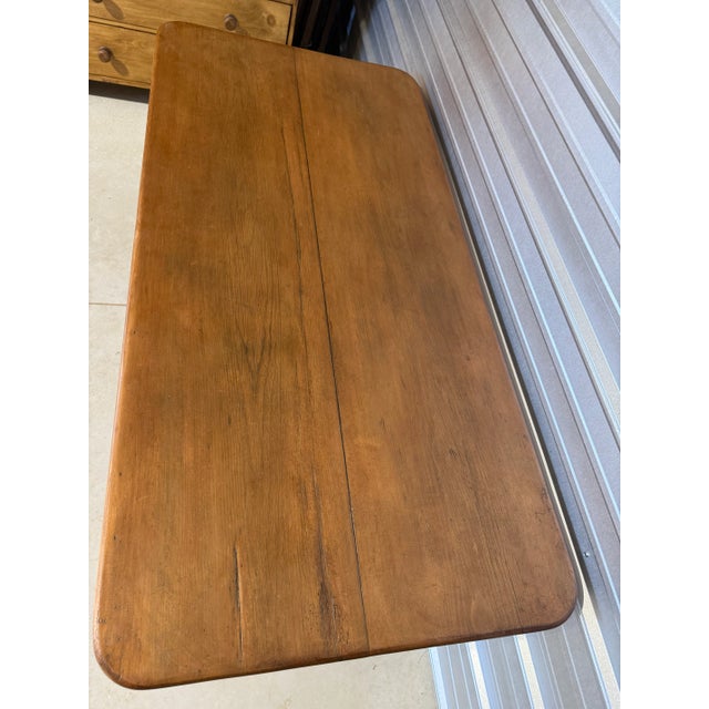 Wood Antique Pine Table With Two Drawers From England For Sale - Image 7 of 18