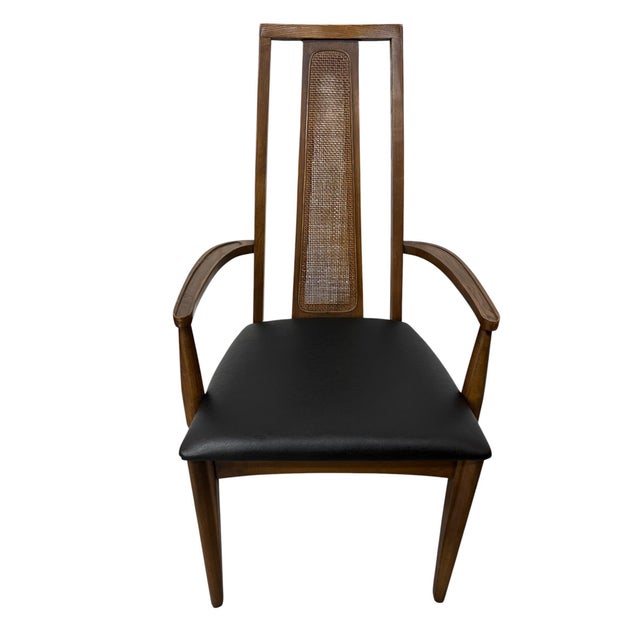 Mid-Century Modern Walnut Cane Back Dining Chairs - Set of 6 For Sale - Image 4 of 9