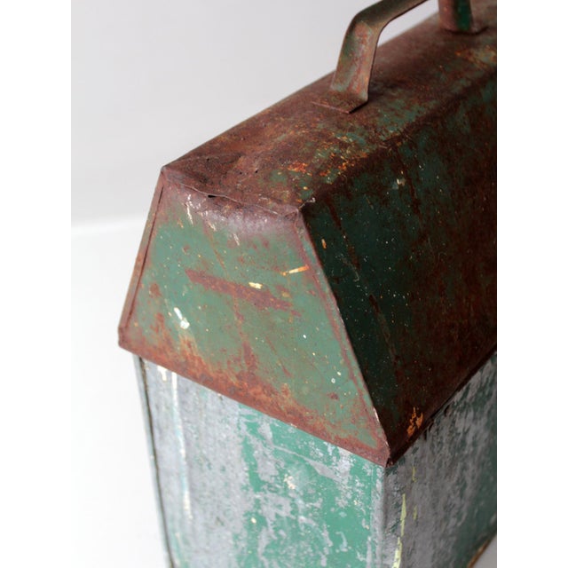 Mid-Century Green Galvanized Metal Toolbox For Sale - Image 14 of 16