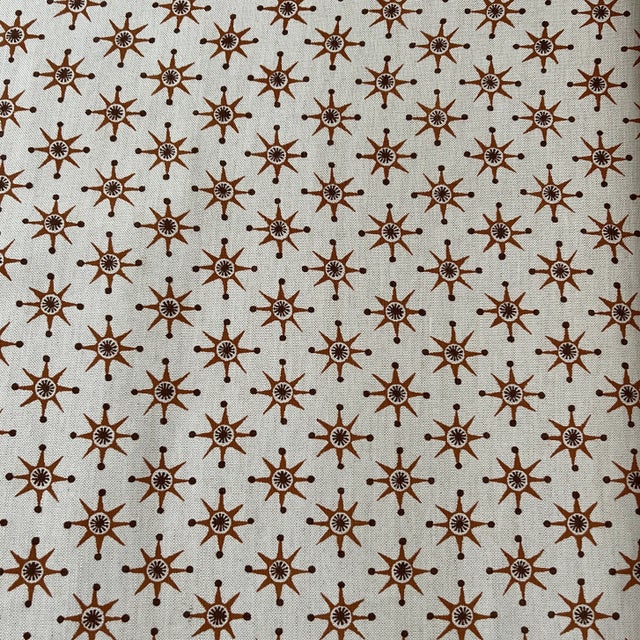 Virginia Kraft Caramel Bark Prinz Estate Collection Hand Printed Linen Fabric- 6 Yards For Sale In Providence - Image 6 of 8