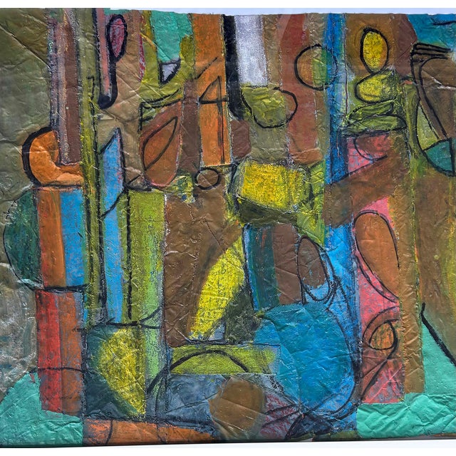 2000 - 2009 Jaddan Massanet Abstract Mixed Media Collage Painting 2003 For Sale - Image 5 of 8