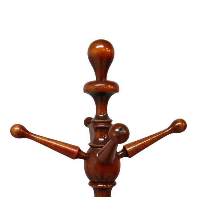 Mahogany Stick & Ball Quadruped Coat Rack C1920 For Sale - Image 4 of 9