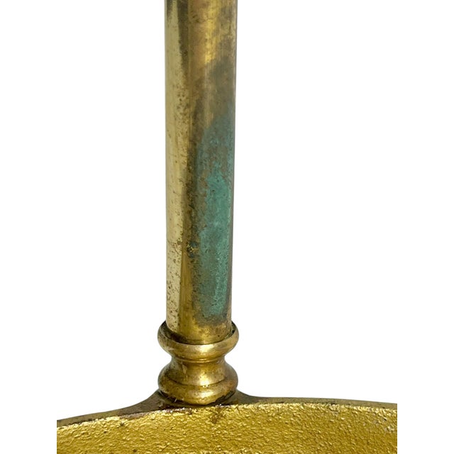 Vintage Cast Brass Demi Lune Umbrella Stick Stand With Pineapple Finials For Sale - Image 9 of 17