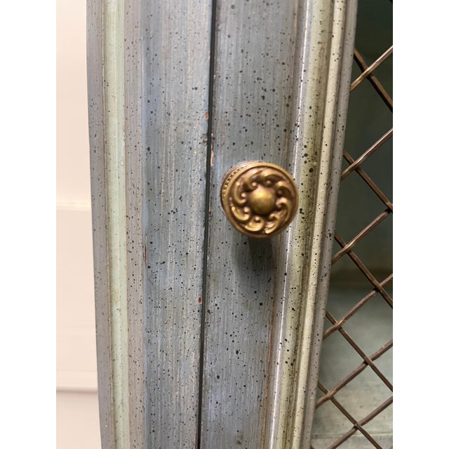 Vintage French Provincial Painted Corner Cabinet For Sale - Image 11 of 12