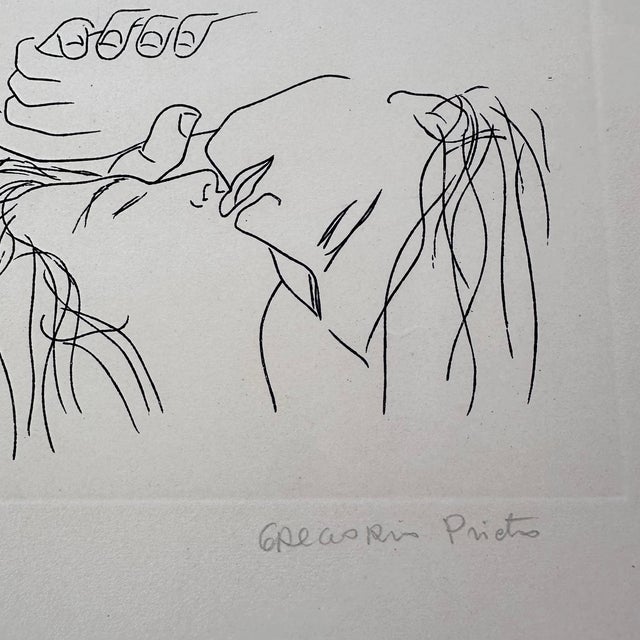 1920s Gregorio Prieto, Serigraph on Paper The Kiss, 1920s, Paper For Sale - Image 5 of 18