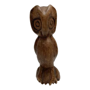 Vintage Rustic Hand Carved Owl Figural Accent