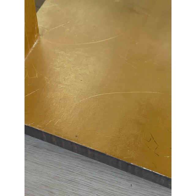 Theodore Alexander Theodore Alexander Metallic Signature Side Table Gold Leaf Platinum Sycamore Bunching For Sale - Image 4 of 12