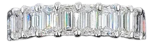 6.61 Ct Emerald Cut Eternity Band Size 7.5