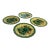 Set of 4 Antique Sarreguemines French Majolica Grape Leaf Plates - C. 1890 For Sale
