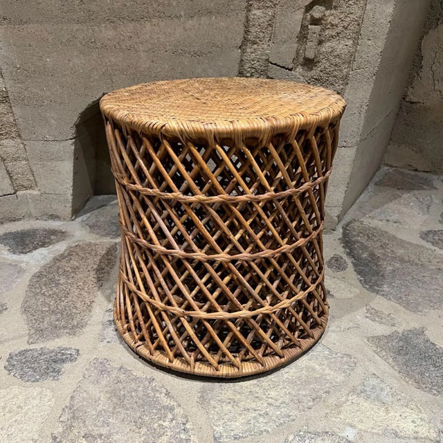 1970s Set of Modern Cane Nesting Tables Mid 20th Century For Sale - Image 9 of 10