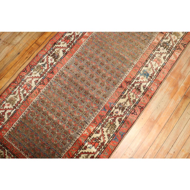 Brown Antique Long Malayer Persian Runner - 3' x 17'10" For Sale - Image 8 of 12