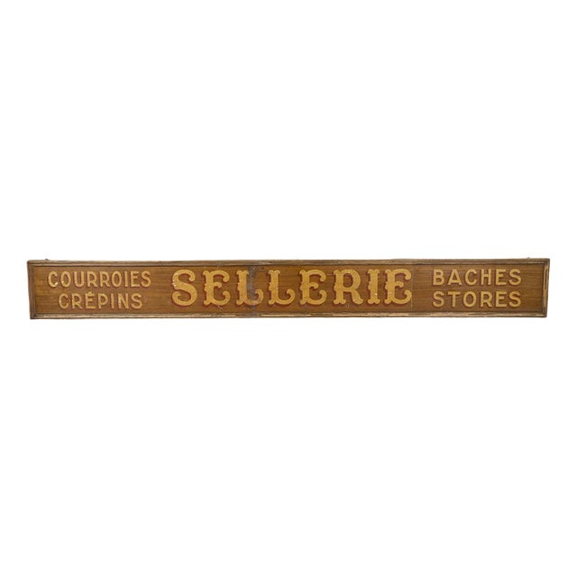 Wooden Saddlery Sign, Early 20th Century For Sale
