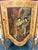 Vintage Chinoiserie accent cabinet featuring hand-painted Asian figural and floral scenes, decorative hardware, curved...