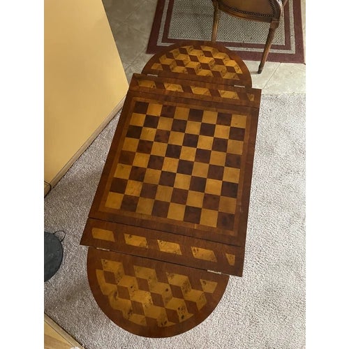 1990s Vintage 1998 Theodore Alexander Multi Game Table and Two Barrel Back Game Chairs - Set of 3 For Sale - Image 5 of 12