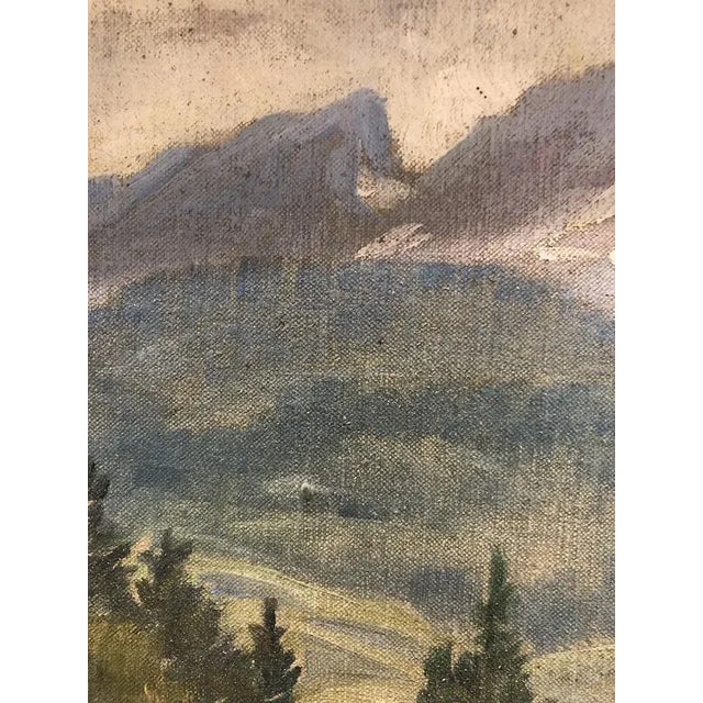 Edoardo de Grada, Paysage des Alpes Suisse, 1923, Oil on Canvas Mounted on Cardboard, Framed For Sale - Image 6 of 12