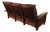 Vintage Antique Style Mission Prairie Arts & Crafts Dark Oak Scallop Back Sofa For Sale