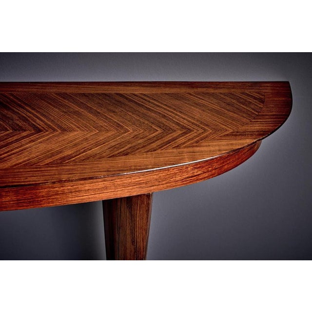 Green Vintage Console Table in Rosweood Veneer by Guglielmo Ulrich, Italy, 1940s For Sale - Image 8 of 13
