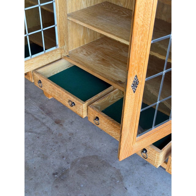 Brown Danish Carved Oak Brutalist Sideboard by Henning Kjærnulf – Mid-Century Modern Credenza For Sale - Image 8 of 10