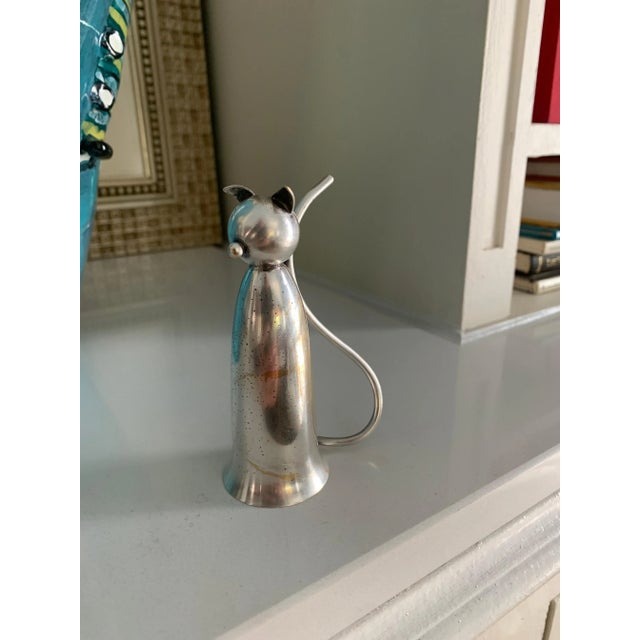 Metal Silver Jigger in the Shape of a Cat For Sale - Image 7 of 8