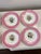 Ceramic Antique French Pink Old Paris Porcelain hand-painted dessert set with 12 plates and 5 assorted tazzas, porcelain with gilt accents - 17 pcs For Sale - Image 7 of 18