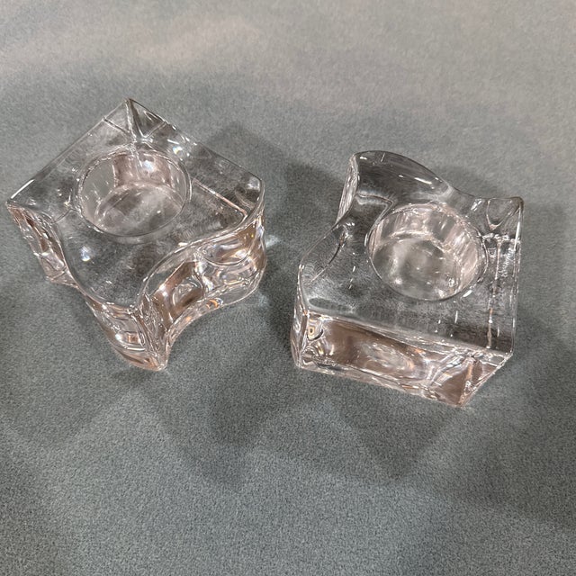 1970s Orrefors Sweden Crystal Candle Holder's For Sale - Image 5 of 6