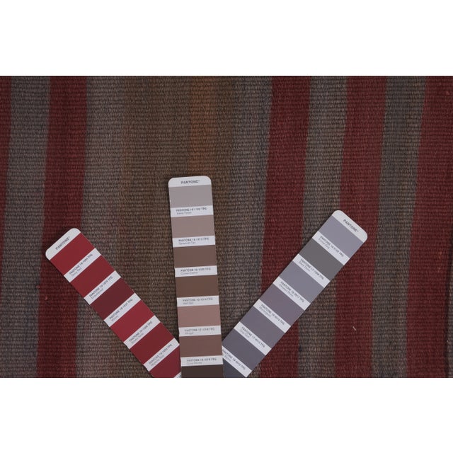 1960s Vintage Striped Gray Wool Kilim - Stair Tread For Sale - Image 11 of 13