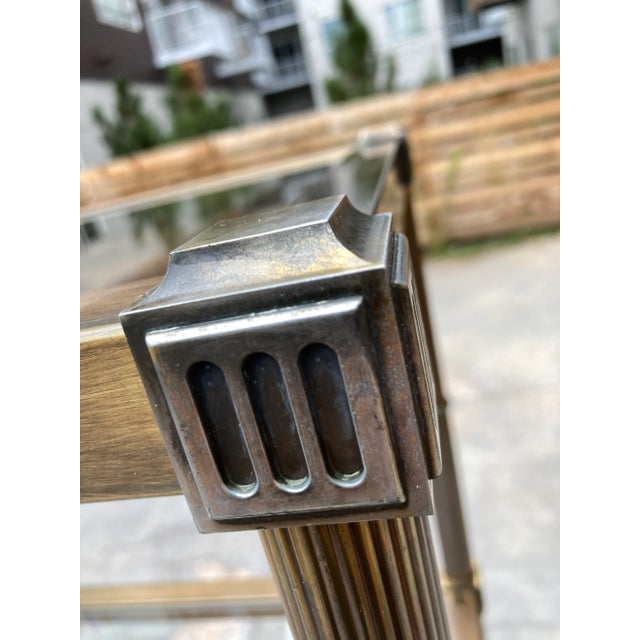 Aged Brass Étagère From Mastercraft For Sale - Image 12 of 13