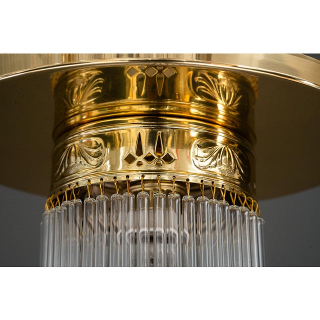 Art Deco Ceiling Lamp with Glass Sticks, Vienna, 1920s For Sale - Image 4 of 13
