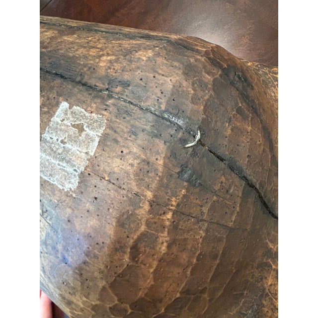 40-Inch Antique Mid-19th Century European Primitive Hand-Hewn Beech Wood Dough Bowl For Sale - Image 10 of 17