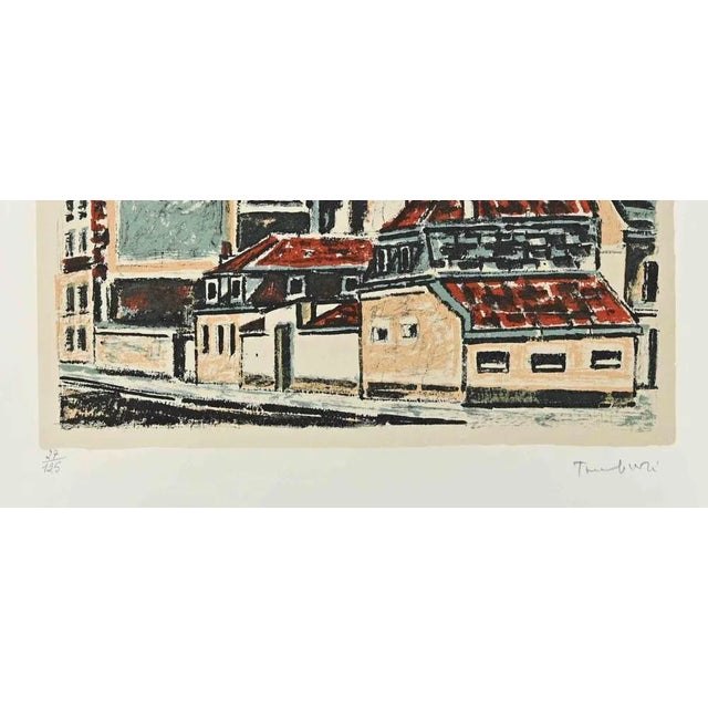 View of Paris is a Modern artwork realized by Orfeo Tamburi (Jesi, 1910 – Paris,1994) in the 1970s. Colored Etching and...