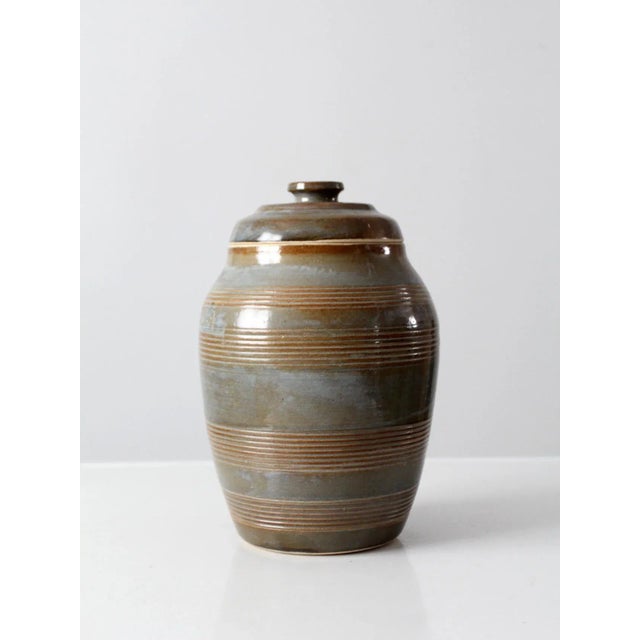 Contemporary Vintage Studio Pottery Jar For Sale - Image 3 of 12