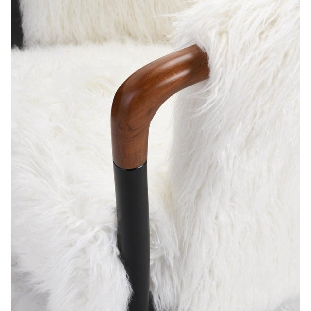 2020s White Faux Fur Arm Chair For Sale - Image 5 of 7