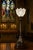 An elegant English Edwardian ecclesiastical table or altar lamp dating to circa 1910, combining an architectural silver-...