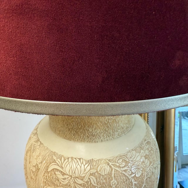 Textile 1960s F.A.I.P. Chinoiserie Table Lamp With New Shade For Sale - Image 7 of 9