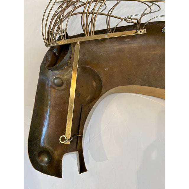 Signed Curtis Jere Midcentury Modern Brass Horse Head Wall Sculpture For Sale - Image 10 of 10