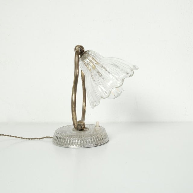 Mid-Century Modern Murano Glass and Brass Campanella Table Lamp, Italy, 1950s For Sale - Image 3 of 17
