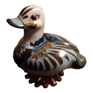 1980s Tonala Mexican Folk Art Duck Figurine
