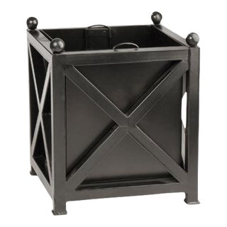 Black Paris Metal Planter For Sale