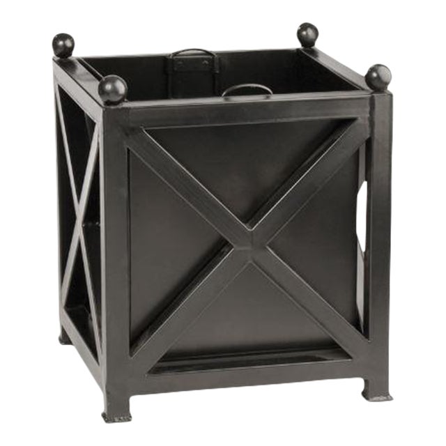 Black Paris Metal Planter For Sale