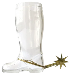 Austrian Boot Drinking Pitcher in Glass with Brass Spur by Carl Auböck, 1950s