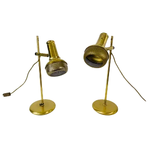 Mid-Century Modern Brass Table Lamps, 1960s, Set of 2