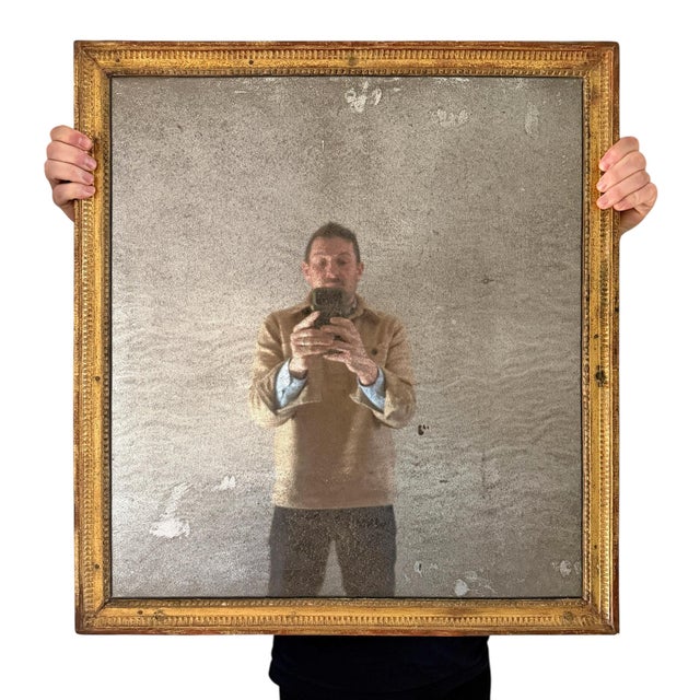 French Late 18th-Early 19th Century French Gilt Mirror For Sale - Image 3 of 11