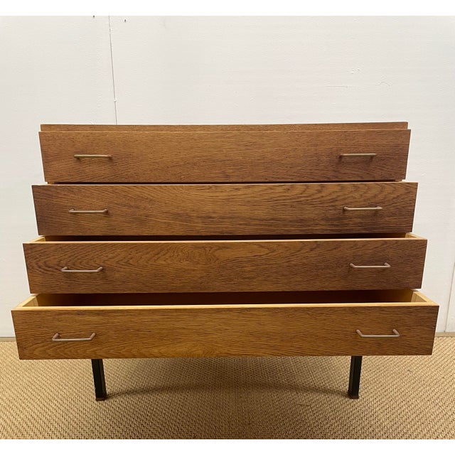 Mid-Century Modern Hans Wegner Oak & Steel Chest of Drawers For Sale - Image 3 of 5