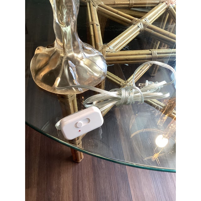 Late 20th Century Late 20th Century Smoked Lucite Faux Bois Lamps With Silk Drum Shades - a Pair For Sale - Image 5 of 7