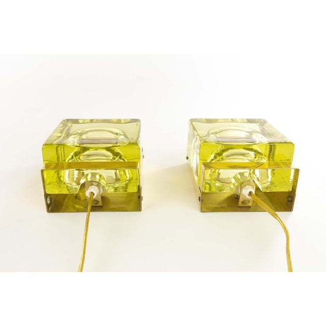 Greenish Coloured Maritim Glass Wall Lamps by Vitrika, 1970s, Set of 2 For Sale - Image 4 of 7