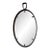 Vintage Oval Iron Frame Wall Mirror With Hanging Loop For Sale