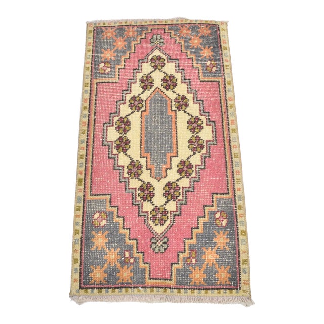 Oushak Wool Vintage Bathroom Rug For Sale